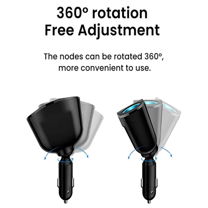 Multiple Devices Can Be Charged at the Same Time with Digital Display Car Charg Dual-Port Car Charger Adapter