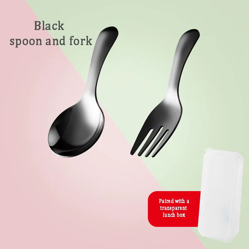 Outdoor Tourism 304 Stainless Steel Portable Tableware, CHILDREN'S Tableware, Dessert Tableware, Spoon and Fork Combination